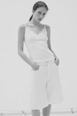 Top de tirantes finos con ribete de encaje - H&m фото 3