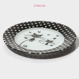 Тарелка Доляна Котики, d=23 см, стекло  фото 2