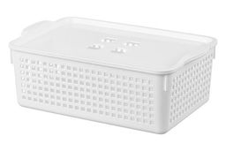 Корзинка с крышкой 3,8 л 29,5*18,5*10,5 см Лофт белая (модель 6431/06)
