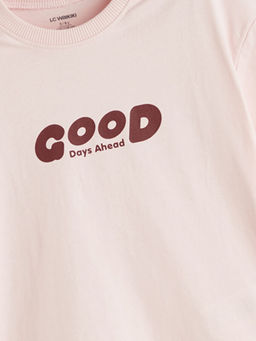 Bisiklet Yaka Bask?l? Erkek ?ocuk Ti??rt