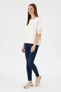 Kad_n Krem Sweatshirt Sepette S_rpriz _ndirim - U.s. polo assn фото 4