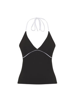 Ac?k Mavi Fitted/Vucuda Oturan Biye Detayl? Ask?l? Esnek Orme Bluz TWOSS25BZ00153 - Trendyolmilla фото 6