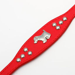 Ошейник-селедка со щенком, 29-32 х 2,5 см, искусственная кожа, красный - Пижон фото 4