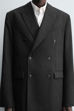100% WOOL DOUBLE-BREASTED SUIT BLAZER - Zara фото 6