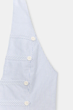 TOP HALTER BOTONES / Azul / Blanco - Zara фото 5