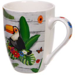 Цена за 2 шт. Кружка керамическая 350мл "Экзотические птицы"