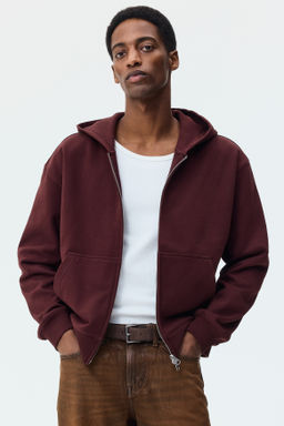Chaqueta sudadera boxy con cremallera Loose Fit - H&m фото 3