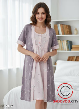 Комплект женский для беременных (халат + сорочка) - Bruno фото 2