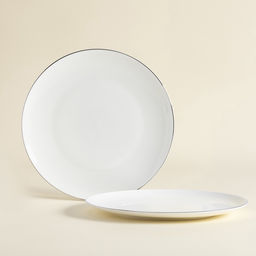 Тарелки SL Home «Каскарон», d=23.3 см, набор 2 шт., костяной фарфор, белые