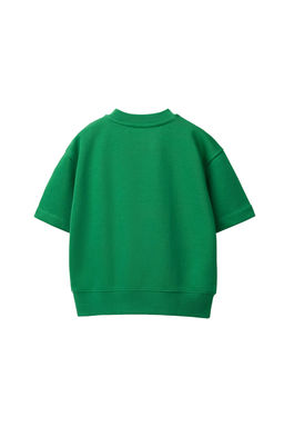 SUDADERA MANGA CORTA TEXTO RELIEVE / Verde - Zara фото 7