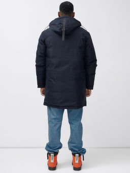 Парка мужская зимняя удлиненная темно-синего цвета 8385TS