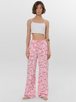 Брюки домашние женские розовые с узором - Mark formelle фото 3