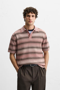 STRIPED WASHED KNIT POLO SHIRT - Zara фото 2
