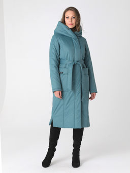 24319 Пальто дем. т.зеленый - Dizzyway фото 2