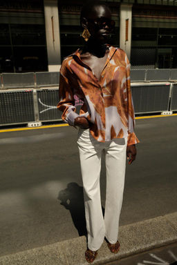 PRINTED SATIN SHIRT