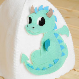 Шапка для бани детская с аппликацией Дракончик, мятный - Simaland фото 2