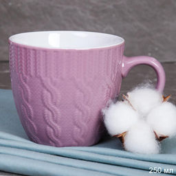 Чайная пара 230 мл / 44811B Сиреневая/ ПАРА /уп 6/ Плетение Косичка