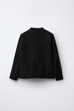 LINEN SHIRT WITH STAND COLLAR - Zara фото 9