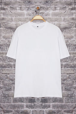 TRENDYOL MAN Beyaz Oversize/Genis Kesim S?rt Bask?l? %100 Pamuk T-Shirt TMNSS25TS00225 - Trendyolmilla фото 5