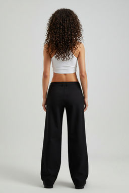 TRENDYOLMILLA Siyah Dusuk Bel Wide Leg/Genis Paca Dokuma Pantolon TWOSS25PL00025 фото 2