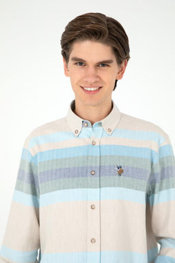 Мужская голубая рубашка с длинным рукавом - U.s. polo assn фото 2