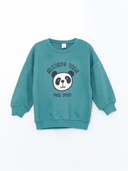 Bisiklet Yaka Uzun Kollu Bask?l? Erkek Bebek Sweatshirt ve E?ofman Alt 2li Tak?m - Waikiki фото 2