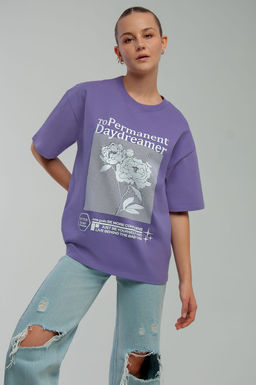 Арт. 31130 Футболка женская оверсайз 44-52 (5 шт) Цвет:сиреневый