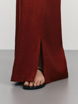 Широкие фактурные брюки из вискозы / Zarina  фото 6