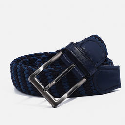 Ремень, ширина 3.5 см, резинка, пряжка металл, цвет тёмно-синий