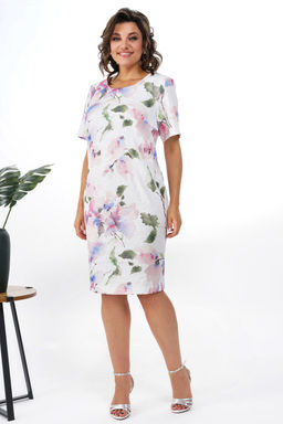 Платье ALANI 2352 молоко+цветы