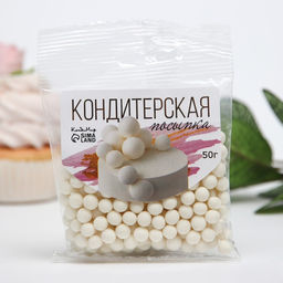 Посыпка кондитерская в цветной глазури Белоснежная, 6-8 мм, 50 г - Simaland фото 2