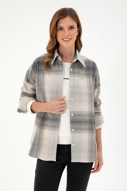 Женская серая рубашка с длинным рукавом Неожиданная скидка в корзине - U.s. polo assn фото 3