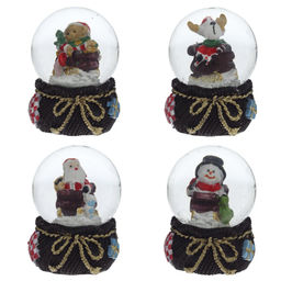 Фигурка декор в стекл шаре "Дед Мороз/Мишка/Олень", D 4.5 см, L4,5 W5 H6 см, 4в.