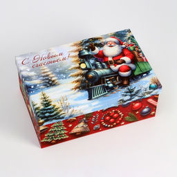 Набор подарочных новогодних коробок 10 в 1 «Дед мороз в санях», 32.5×20×12.5 - 12×7×4 см