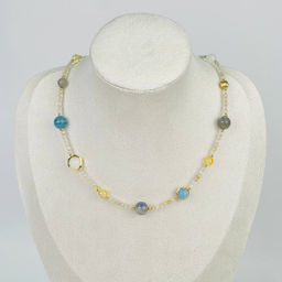 Колье из Рутилового кварца и Самоцветов