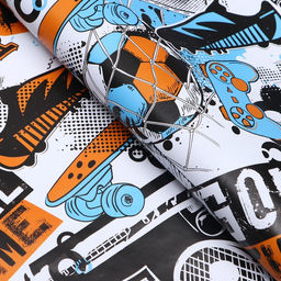 Цена за 2 шт. Бумага упаковочная глянцевая «Футбол», 70×100 см, 1 лист