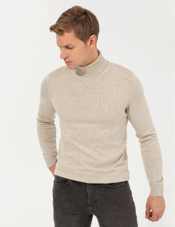 Kum Melanj Slim Fit Bal_k__ Yaka Basic Triko Kazak - Pierre cardin фото 2