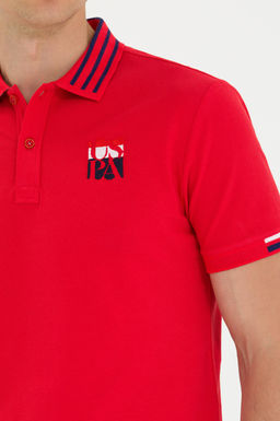 Мужская красная футболка с воротником-поло - U.s. polo assn фото 8