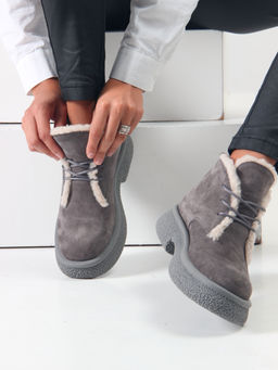 Ботинки EDART 308.агата gr. серый замок замша/шерсть - Ed'art фото 2