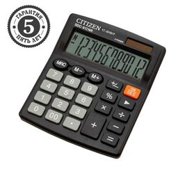 Калькулятор настольный CITIZEN SDC-812NR, черный, 12-разрядный, 127*105мм, дв.питание