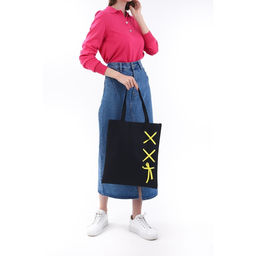 Сумка шопер, 35 х 1 х 40 см, с лентой, цвет черный - Nazamok фото 8