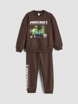 Minecraft Bask?l? Erkek ?ocuk Kal?n E?ofman Tak?m?