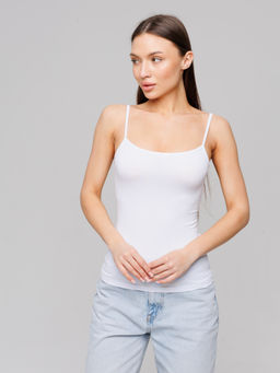 Женская майка на бретелях Lingeamo белая ЛТ-07 (1)  фото 7
