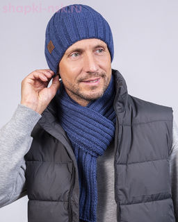 LS 127 PE 127 Комплект мужской флис (колпак+снуд) (57-59)