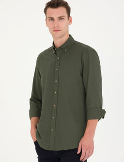 Haki Regular Fit Uzun Kollu G_mlek - Pierre cardin фото 2
