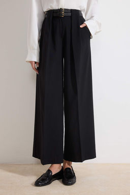 Siyah Kemerli Culotte Dokuma Genis Paca Pantolon TWOSS26PL00076 - Trendyolmilla фото 3