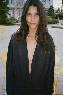 SHORT FLOWING DRESS WITH RUFFLES - Zara фото 4