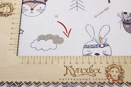 Бязь Индейцы - мордочки, (комп), СОРТ2, ш.1.5м, хлопок-100%, 120гр/м.кв - Купава фото 2