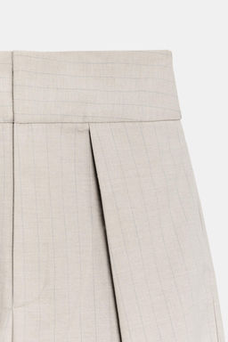 PANTAL?N BALLOON PLIEGUES RAYAS / Gris / Beige - Zara фото 8