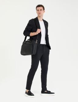 Antrasit Ex. Slim Fit Y_n Kar___ml_ Tak_m Elbise